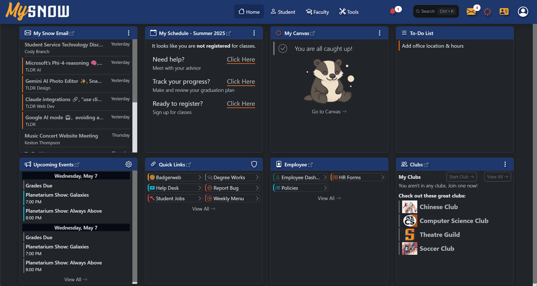 MySnow Student Portal